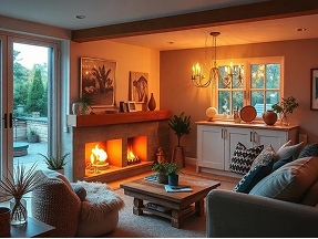 Warm home interior during winter